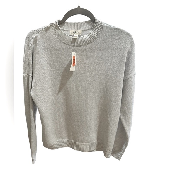 Style & Co Petite Sweater PL Silver Heather NWT - Picture 1 of 7